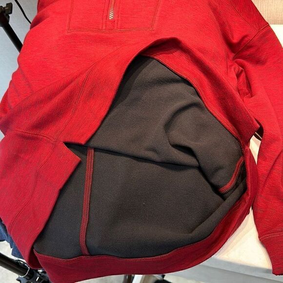 NWT Cinch Women’s 1/4 Zip Pullover Size XL Red Fleece Lined Sweatshirt - Picture 10 of 10